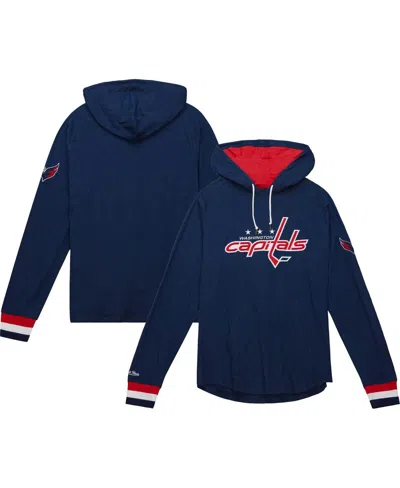 Mitchell & Ness Men's  Navy Washington Capitals Legendary Slub Hoodie Long Sleeve T-shirt