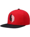 Mitchell & Ness Men's  Red And Black Portland Trail Blazers Hardwood Classics Team Two-tone 2.0 Snapb In Red,black