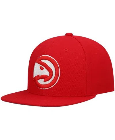 Mitchell & Ness Men's  Red Atlanta Hawks Ground 2.0 Snapback Hat