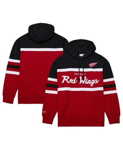 Mitchell & Ness Men's  Red, Black Detroit Red Wings Head Coach Pullover Hoodie In Red,black