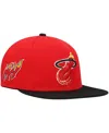 Mitchell & Ness Men's  Red Miami Heat Hardwood Classics Retroline Snapback Hat In Red,black