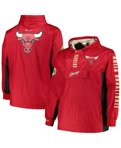 Mitchell & Ness Men's  Red Chicago Bulls Big And Tall Hardwood Classics Team Og 2.0 Anorak Hoodie Qua