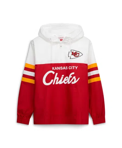 Mitchell & Ness Men's  Red Kansas City Chiefs Head Coach Anorak Quarter-zip Windbreaker Jacket In Multi