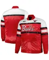 Mitchell & Ness Men's  Red, White Chicago Bulls Big And Tall Heavyweight Full-snap Satin Jacket In Red,white