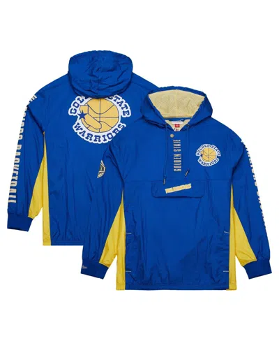 MITCHELL & NESS MEN'S MITCHELL & NESS ROYA DISTRESSEDL GOLDEN STATE WARRIORS TEAM OG 2.0 VINTAGE-LIKE LOGO ANORAK WI