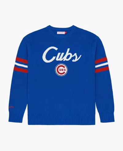 Mitchell & Ness Men's  Royal Chicago Cubs Head Coach Sweater In Blue