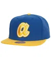 Mitchell & Ness Men's  Royal, Gold Atlanta Braves Hometown Snapback Hat In Royal,gold