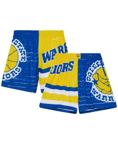 Mitchell & Ness Men's  Royal, Gold Golden State Warriors Jumbotron 3.0 Shorts In Royal,gold