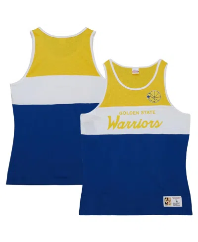 Mitchell & Ness Men's  Royal Golden State Warriors Special Script Tank Top