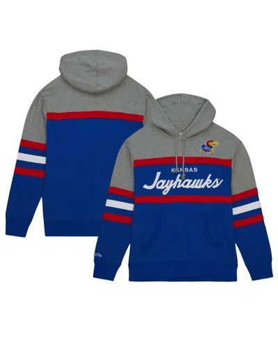 Mitchell & Ness Men's  Royal Kansas Jayhawks Head Coach Pullover Hoodie