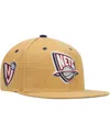 Mitchell & Ness Men's  Tan New Jersey Nets Hardwood Classics Wheat Snapback Hat In Tan