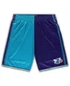 Mitchell & Ness X Nba Charlotte Hornets 1999 Split Swingman Shorts In Teal,purple
