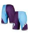 Mitchell & Ness X Nba Utah Jazz 1996 Split Swingman Shorts In Turquoise,purple