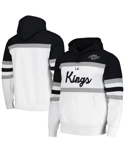 Mitchell & Ness Men's  White, Black Los Angeles Kings Head Coach Pullover Hoodie In White,black