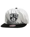 Mitchell & Ness Men's  White Brooklyn Nets Hot Fire Snapback Hat In White