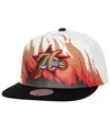 Mitchell & Ness Men's  White Philadelphia 76ers Hot Fire Snapback Hat In White