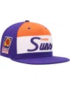Mitchell & Ness Men's  White, Purple Phoenix Suns Retro Sport Colorblock Script Snapback Hat In White,purple