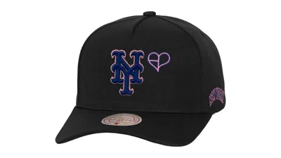 Pre-owned Mitchell & Ness Men's  X Pink New York Mets Pro Crown Snapback Hat In Black