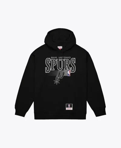 Mitchell & Ness Men's Mitchell Ness Black San Antonio Spurs Team Name Stack Logo Hoodie