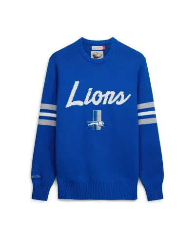 Mitchell & Ness Men's Mitchell Ness Blue Detroit Lions Head Coach Sweater