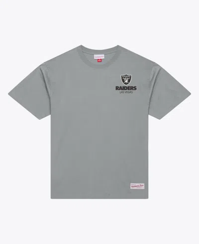 Mitchell & Ness Men's Mitchell Ness Gray Las Vegas Raiders Core Essentials Micro Logo T-shirt