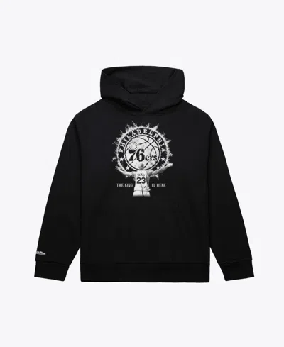 Mitchell & Ness Men's Mitchell Ness Lebron James Black Philadelphia 76ers Witness Hoodie In Animal Print