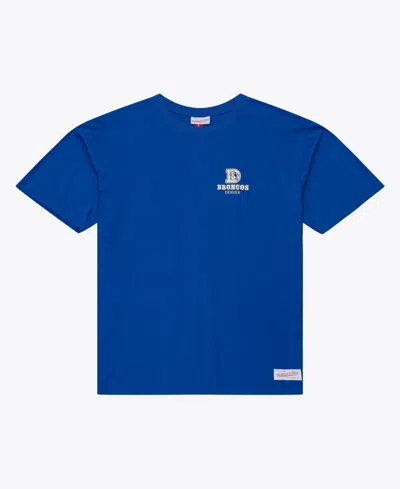 Mitchell & Ness Men's Mitchell Ness Royal Denver Broncos Core Essentials Micro Logo T-shirt In Blue