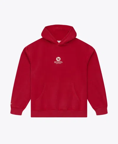 Mitchell & Ness Men's Mitchell Ness Scarlet Ohio State Buckeyes Core Icon Fleece Hoodie In Burgundy