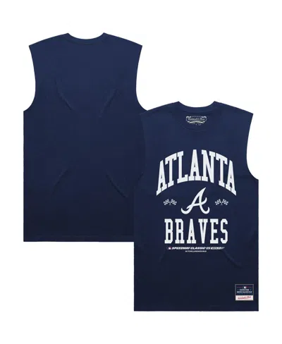 Mitchell & Ness Men's Navy Atlanta Braves 2025 Mlb Speedway Classic Tank Top In Blue