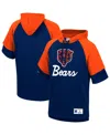 Mitchell & Ness Men's Navy Chicago Bears Home Advantage Raglan Short Sleeve Pullover Hoodie In Navy