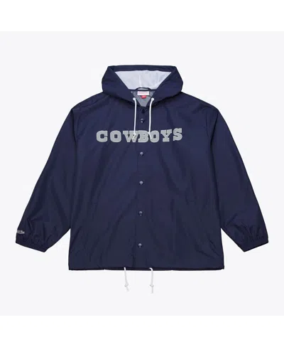 Mitchell & Ness Men's Navy Dallas Cowboys Full-snap Hooded Coaches Jacket In Blue