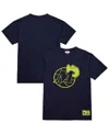 Mitchell & Ness Men's Navy Dallas Mavericks Hardwood Classics Neon Nights Premium T-shirt In Black