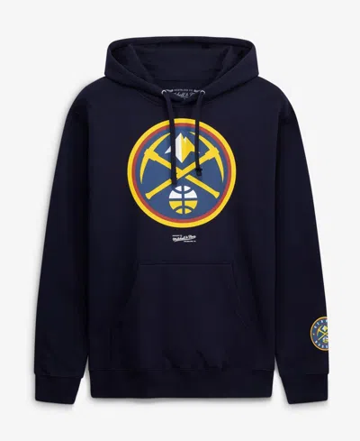 Mitchell & Ness Men's Navy Denver Nuggets Fleece Hoodie In Animal Print