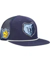 Mitchell & Ness Men's Navy Memphis Grizzlies Roper Trucker Snapback Hat In Blue