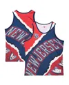 Mitchell & Ness Men's Navy New Jersey Nets Jumbotron 2.0 Sublimated Tank Top In Multi