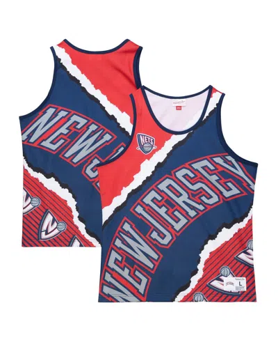 Mitchell & Ness Men's Navy New Jersey Nets Jumbotron 2.0 Sublimated Tank Top In Multi