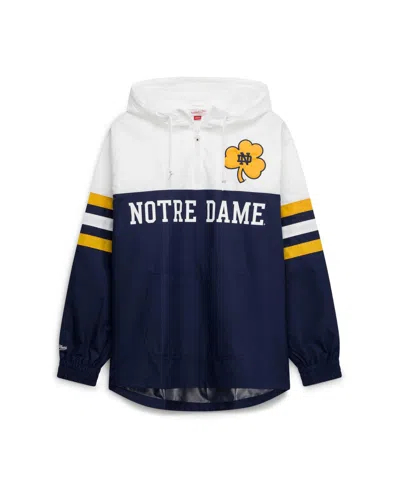 Mitchell & Ness Men's Navy Notre Dame Fighting Irish Head Coach Lightweight Anorak Half-zip Windbreaker Jacket In Blue