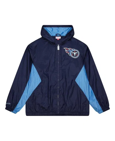 Mitchell & Ness Men's Navy Tennessee Titans Playmaker Full-zip Windbreaker Jacket In Blue