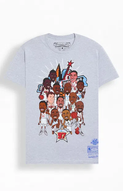 Mitchell & Ness Men's Nba All Star Game 1997 Cartoon T-shirt In Gray In Blue