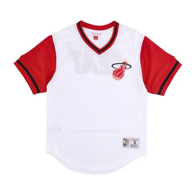 Mitchell & Ness Men's Nba Fashion Mesh V-neck Hardwood Classics Miahea Jacket In White/original Team Colors