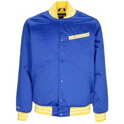 MITCHELL & NESS MEN'S NBA GOLDEN STATE WARRIORS HEAVYWEIGHT JACKET IN ROYAL