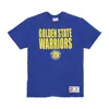 Mitchell & Ness Men's  Royal Distressed Golden State Warriors Hardwood Classics Legendary Slub T-shir In Blue
