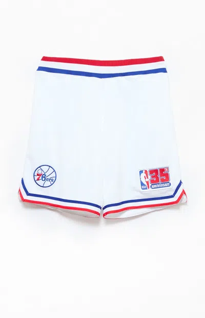 Mitchell & Ness Men's Nba Philadelphia 76ers Mesh Shorts In White In Multi