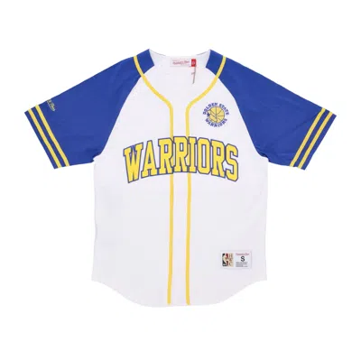 Mitchell & Ness Men's Nba Practice Day Button Front Jersey Hardwood Classics Golwar White