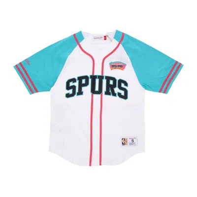 Mitchell & Ness Men's Nba Practice Day Button Front Jersey Hardwood Classics Saaspu White