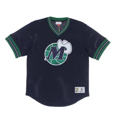 Mitchell & Ness Men's Nba Unbeaten Mesh V Neck Hardwood Classics Dalmav Jacket In Blue