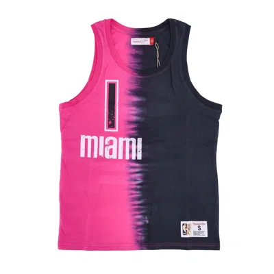 Mitchell & Ness Men's Nba Vertical Tie Dye Tank Hardwood Classics No 1 Chris Bosh Miahea Original Team Colors In Pink