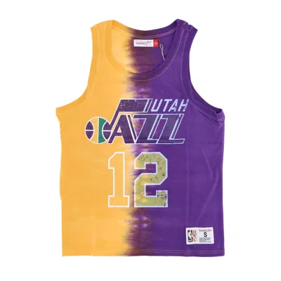 Mitchell & Ness Men's Nba Vertical Tie Dye Tank Hardwood Classics No 12 John Stockton Utajaz In Multi