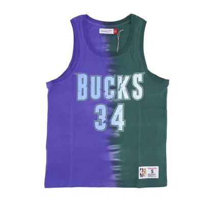 Mitchell & Ness Men's Nba Vertical Tie Dye Tank Hardwood Classics No 34 Ray Allen Milbuc In Multi