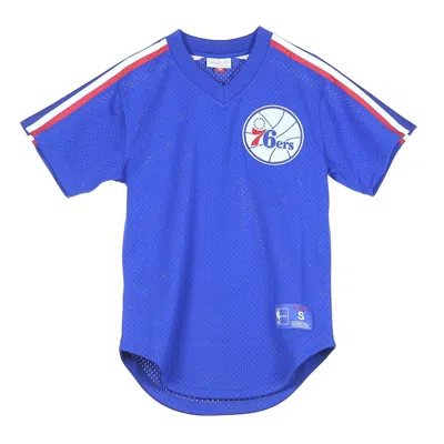 Mitchell & Ness Men's Nba Winning Team Mesh V-neck Jersey Phi76e In Blue